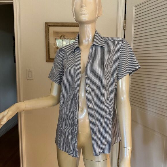 Riders by Lee Vintage Pinstripe Beach Button Down Shirt - Picture 6 of 9